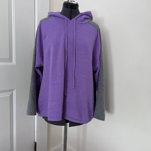 Charter Club Purple and Gray Women's Cashmere Sweater